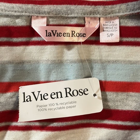 La Vie En Rose Striped Long Sleeve Pyjama Romper Size Small - Picture 12 of 13